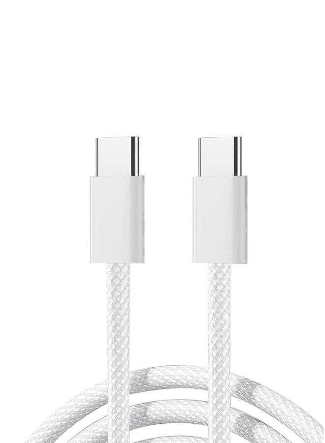 Ben Series Braided 60W Fast Charging Data Cable Type-C To Type-C 1M White