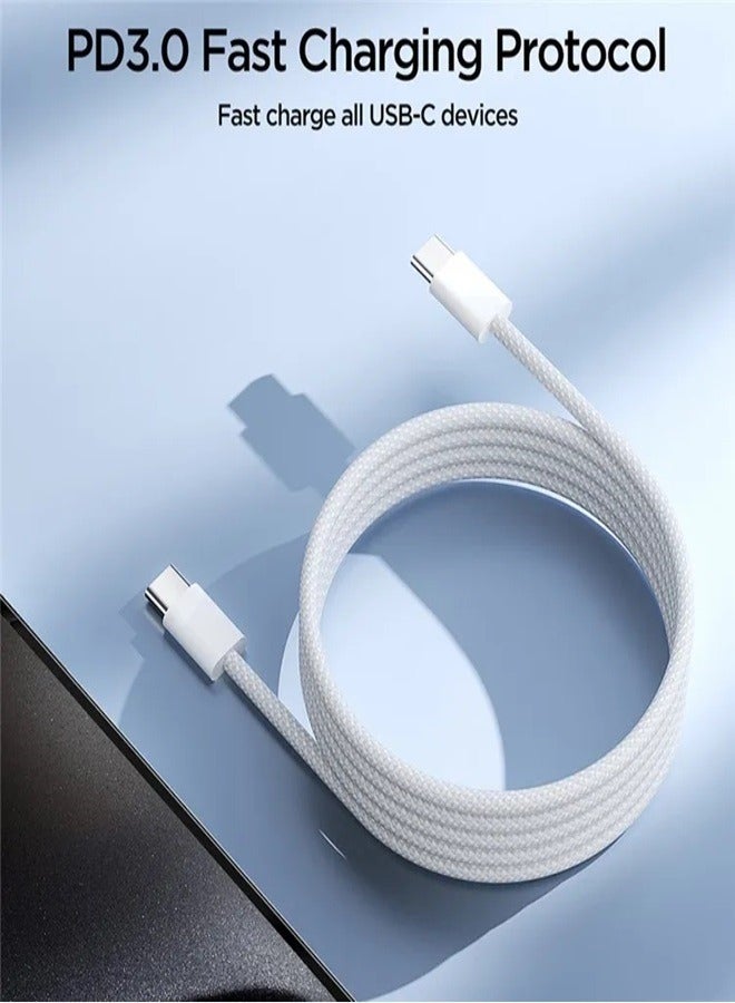 Ben Series Braided 60W Fast Charging Data Cable Type-C To Type-C 1M White