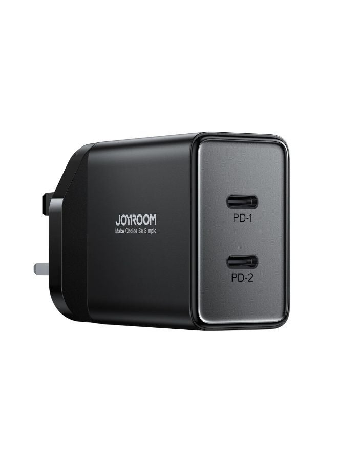 TCF09 40W Dual USB-C / Type-C 2PD Mini Intelligent Fast Charger(EU Plug) Black 