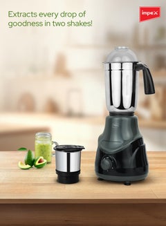 Impex Blender 2 In 1 Mixer Grinder, Powerful Motor, Stainless Steel Jars And Blade, 3 Speed With Pulse Control, Overload Protection 550 W BL 319C Black  - Image 4
