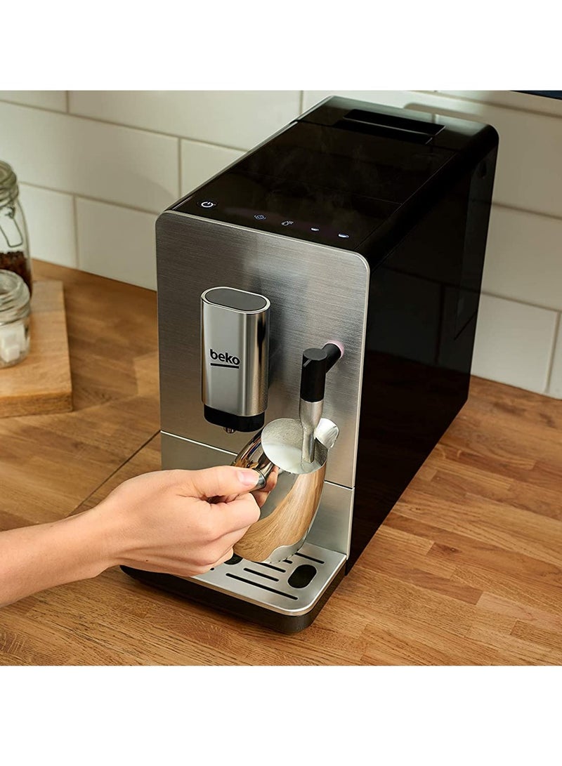 Beko - Bean to Cup Automatic Espresso Machine with Steam Wand, Steam Nozzle, One touch LCD control, 19 bar pressure, Removable 1.6L Water Tank 1.6 L 1250 W CEG5311X Stainless Steel - Image 1
