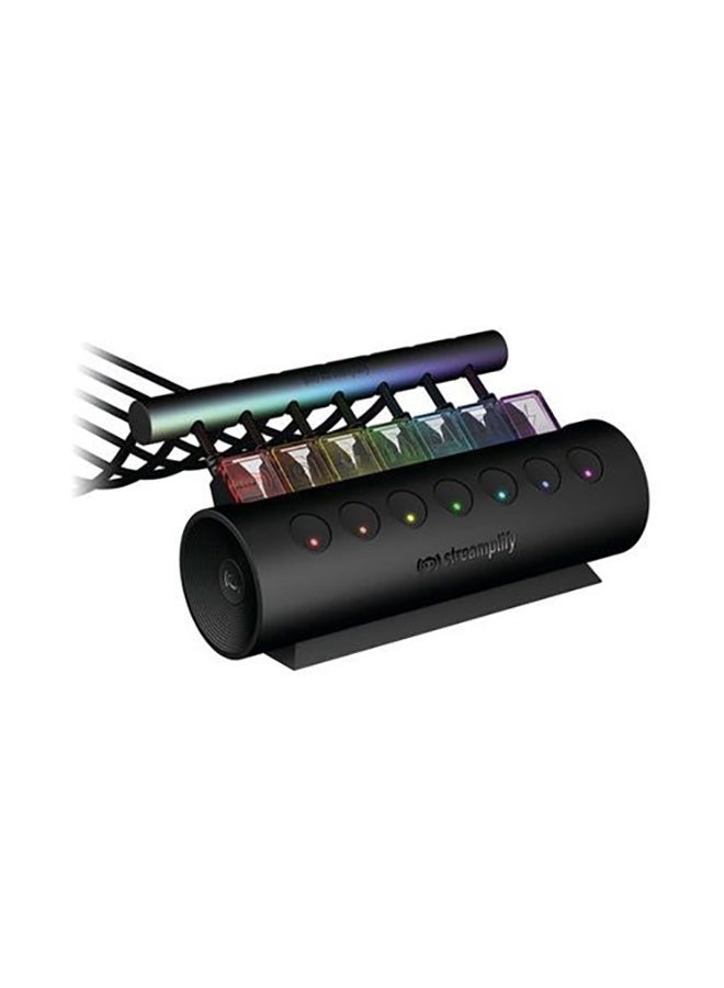 Streamplify - Streamplify HUB CTRL 7 7-Port RGB USB Hub 2.0A USB Port fast Charging Black - Image 1