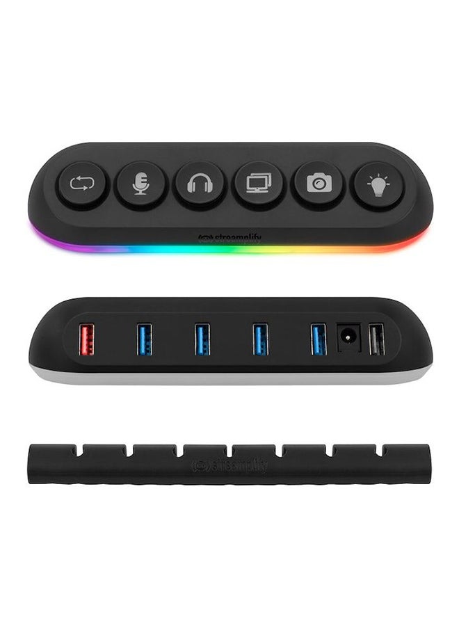 Streamplify - Streamplify HUB DECK 5 RGB USB Hub 5-port USB Hub Power Charging - Image 1