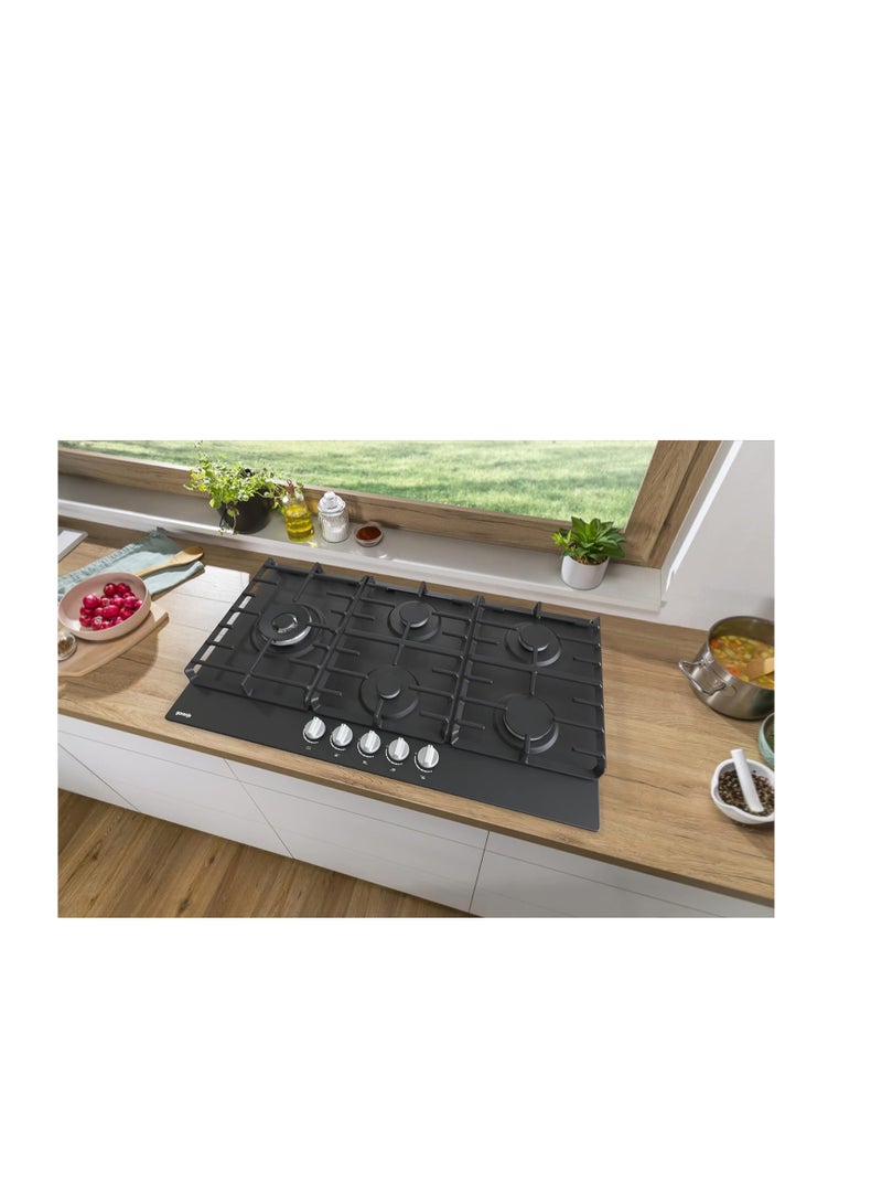 Gorenje Gas hob, 90 cm, black, 5 burners, front control, full safety, Gas control - GW951MB Black - Image 3