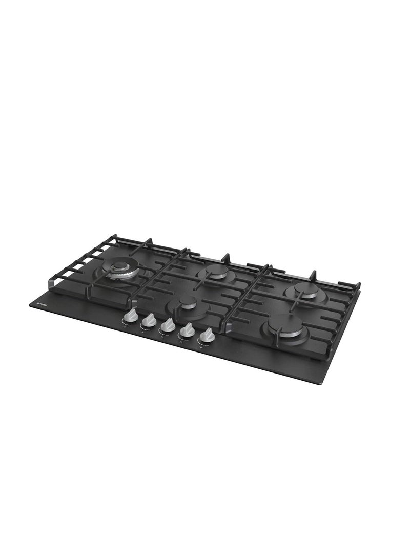 Gorenje Gas hob, 90 cm, black, 5 burners, front control, full safety, Gas control - GW951MB Black - Image 2