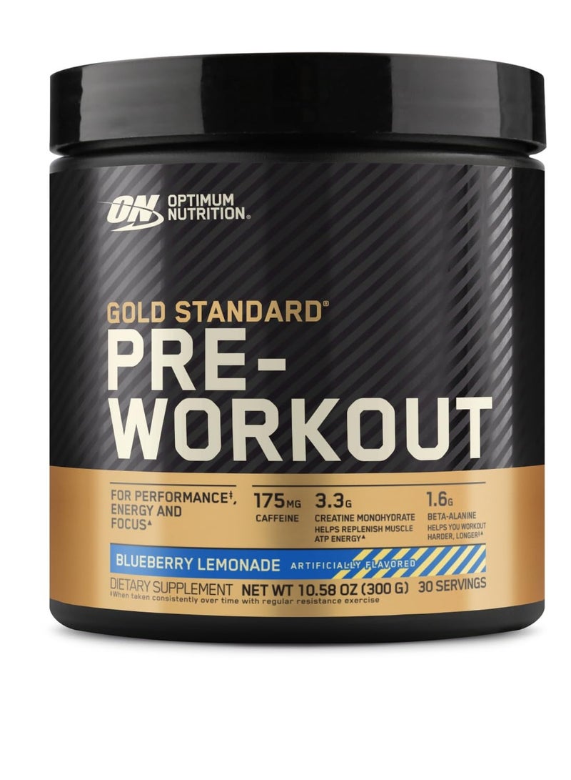Optimum Nutrition Gold Standard Pre-Workout, Blueberry Lemonade, 300 Gm 