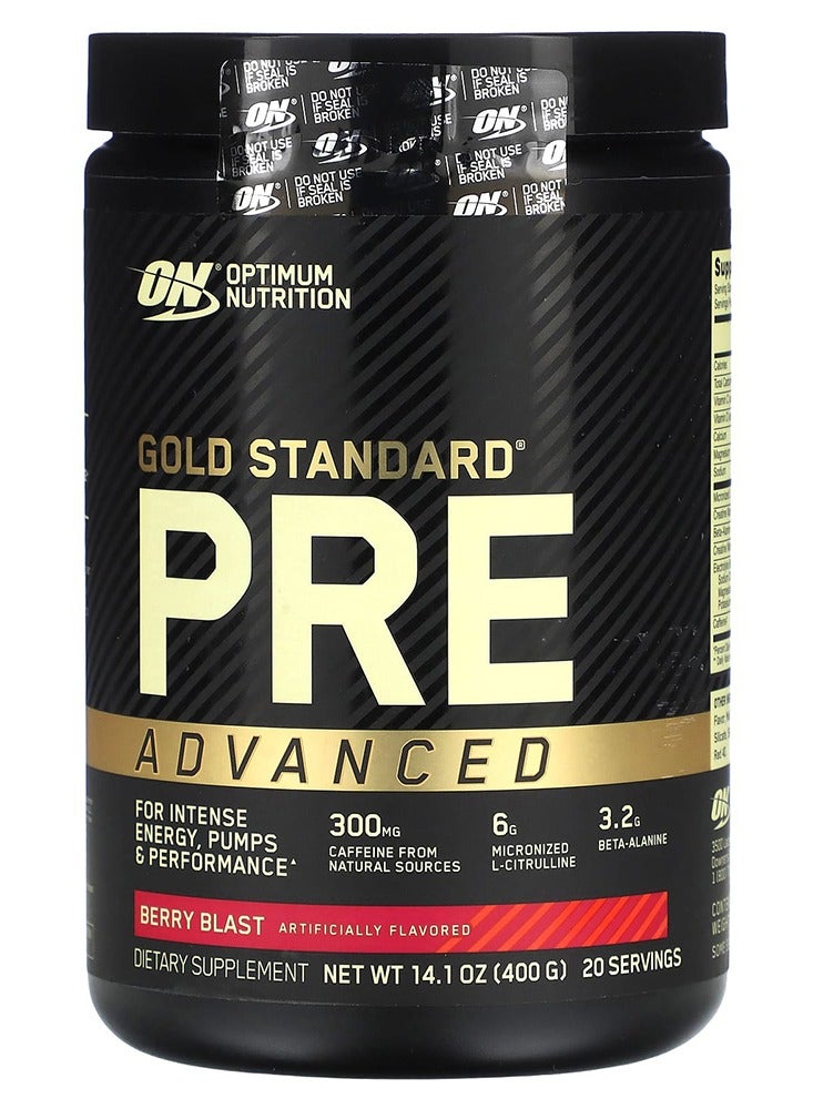 Optimum Nutrition Gold Standard Pre Advanced- Berry Blast, 20 