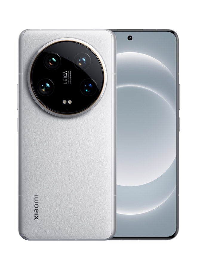 شاومي - 14 Ultra Dual SIM باللون الأبيض، وذاكرة الوصول العشوائي (RAM) سعة 16 جيجابايت، وذاكرة الوصول العشوائي (RAM) سعة 512 جيجابايت، وشبكة الجيل الخامس (5G) - الإصدار العالمي مع حامل شحن لاسلكي متكيف بقدرة 80 وات وخدمة ضمان VIP - Image 1