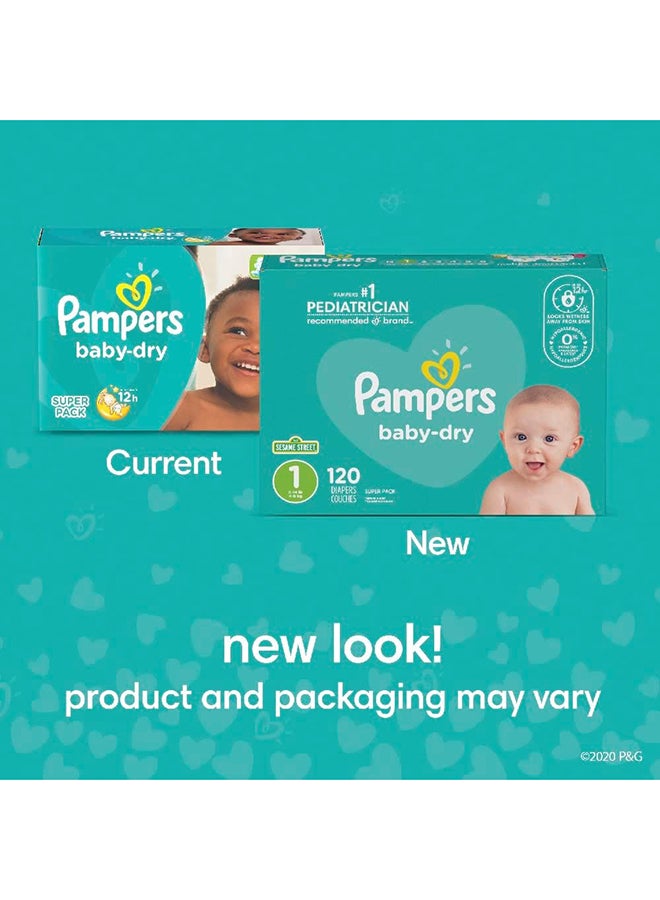 Pampers - Baby Dry Diapers Newborn - Size 0, 104 Count, Absorbent Disposable Diapers - Image 1