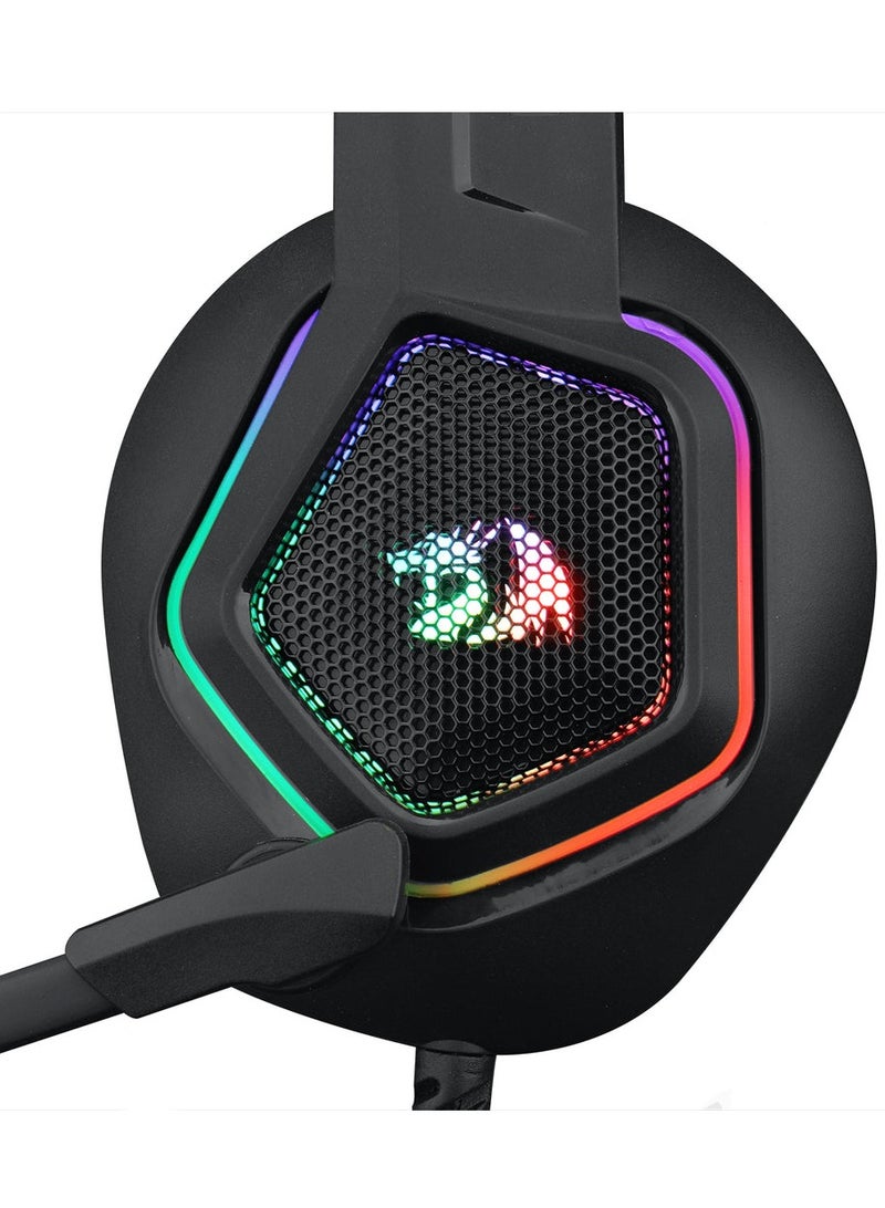 ريدراجون سماعة الألعاب H280 MEDEA RGB – ستيريو (أسود) - Image 4