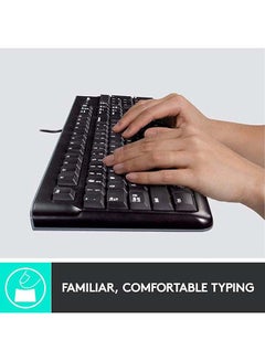 Logitech MK120 Wired Keyboard and Mouse for Windows, Optical Wired Mouse, USB Plug and Play, Full Size, PC/Laptop, English/Arabic Layout Black, 920-002546 Black  - Image 2