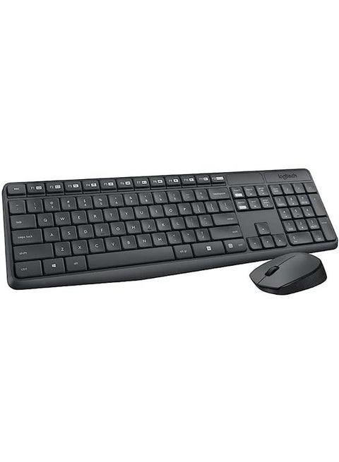 Wireless Keyboard and Mouse Set for Windows, 2.4 GHz Wireless Unifying USB Receiver, 15 FN Keys, Long Battery Life, Compatible with PC, Laptop grey