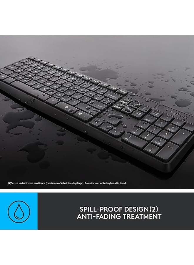Logitech - Wireless Keyboard and Mouse Set for Windows, 2.4 GHz Wireless Unifying USB Receiver, 15 FN Keys, Long Battery Life, Compatible with PC, Laptop grey - Image 1