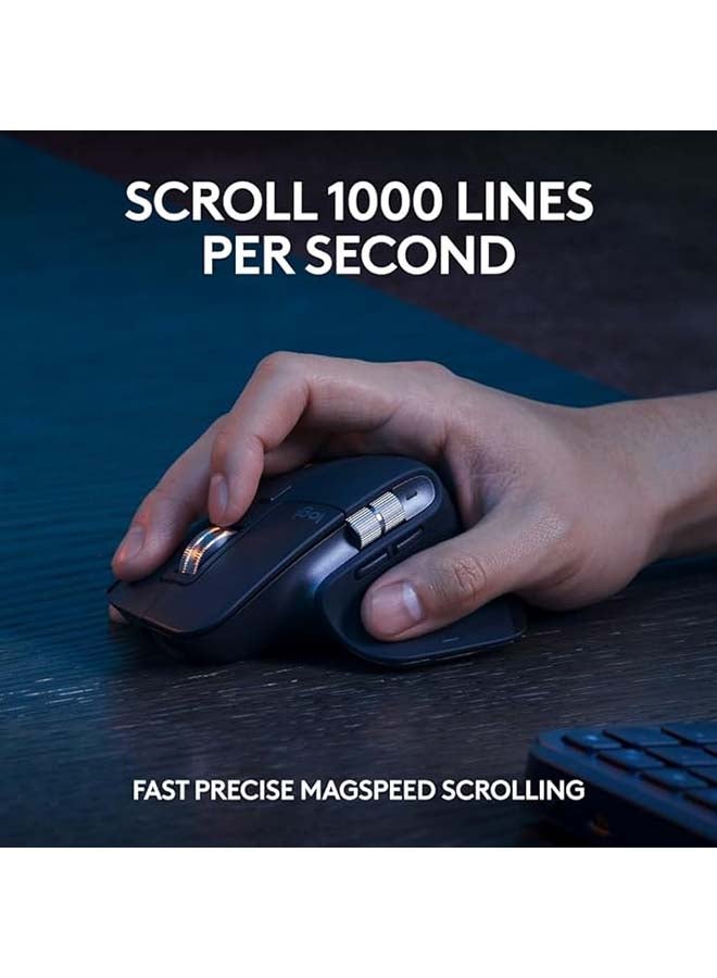 Logitech MX Keys S Combo Wireless Keyboard and Mouse, Palm Rest, Customizable Illumination, Fast Scrolling, Bluetooth, USB-C, for Windows, Linux, Chrome, Mac, ARA Layout, 920-011616 Graphite - Image 4