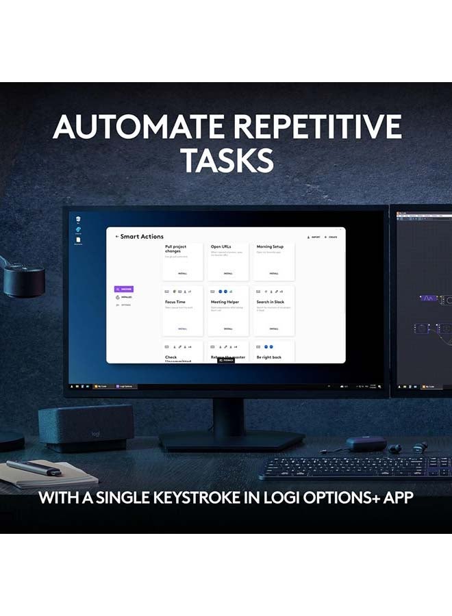 Logitech MX Keys S Combo Wireless Keyboard and Mouse, Palm Rest, Customizable Illumination, Fast Scrolling, Bluetooth, USB-C, for Windows, Linux, Chrome, Mac, ARA Layout, 920-011616 Graphite - Image 5
