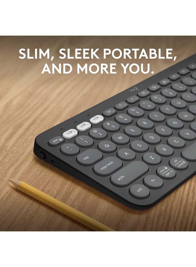 Logitech Pebble Keys 2 K380s, Multi-Device Bluetooth Wireless Keyboard with Customisable Shortcuts, Slim and Portable, Easy-Switch for Windows, macOS, iPadOS, Android, Chrome OS, ARA Layout Graphite - Image 2