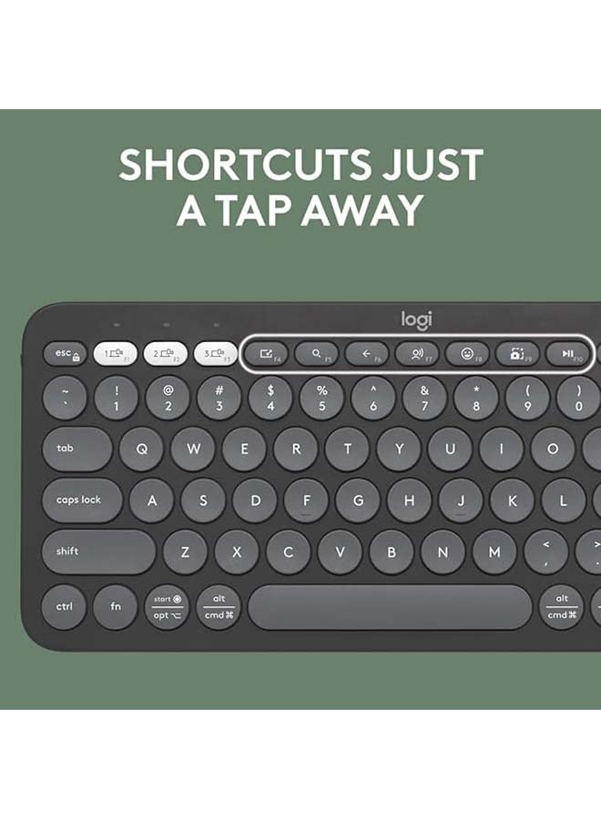 Logitech - Pebble 2 Combo, Wireless Keyboard and Mouse, Quiet and Portable, Customisable, Logi Bolt, Bluetooth, Easy-Switch for Windows, macOS, iPadOS, Chrome, ARA Layout Graphite - Image 1