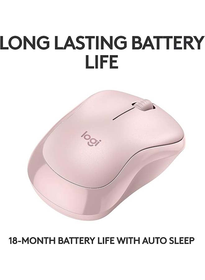 M240 Silent Bluetooth Mouse, Wireless, Compact, Portable, Smooth Tracking, 18-Month Battery, for Windows, macOS, ChromeOS, Compatible with PC, Mac, Laptop, Tablets - Rose Rose