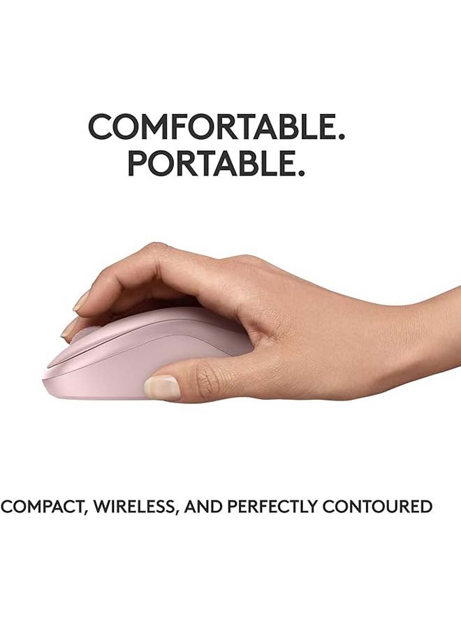 M240 Silent Bluetooth Mouse, Wireless, Compact, Portable, Smooth Tracking, 18-Month Battery, for Windows, macOS, ChromeOS, Compatible with PC, Mac, Laptop, Tablets - Rose Rose
