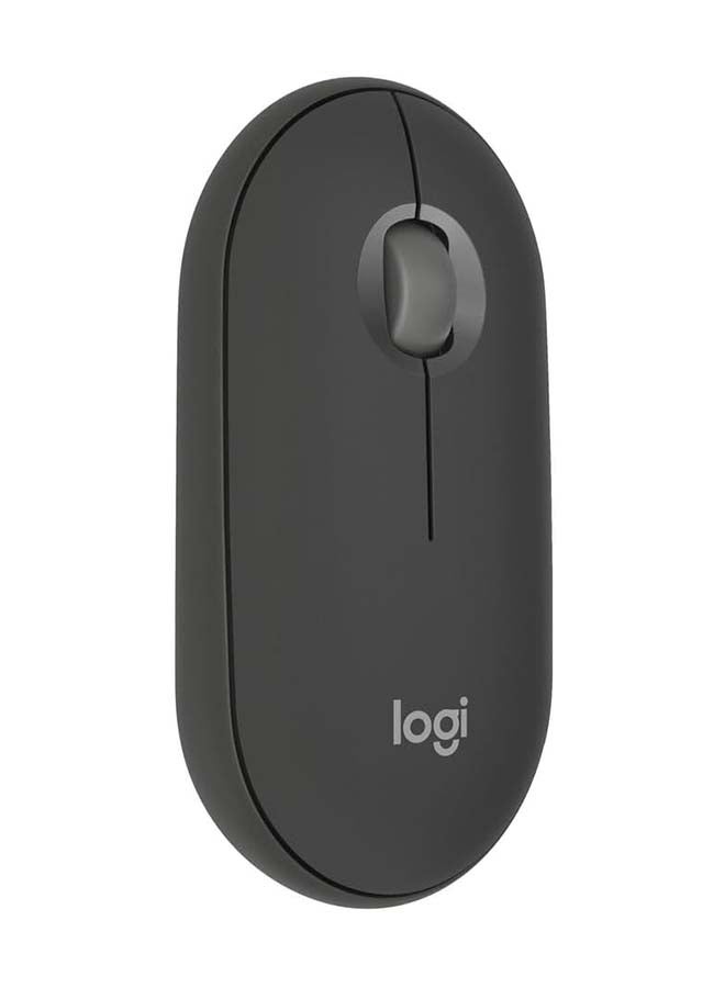 Logitech - Pebble Mouse 2 M350s, Slim Bluetooth Wireless Mouse, 3-Device Pairing, Customizable Middle Button, Silent Clicks, 400-4000 DPI Adjustable, Recycled Plastic, Compatible with Windows, macOS, Chromebook, Tonal Graphite | 910-007015 Graphite - Image 1