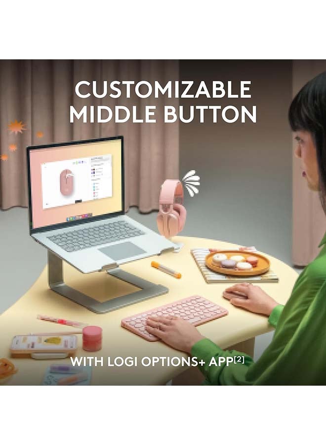 Logitech - Pebble Mouse 2 M350s, Slim Bluetooth Wireless Mouse, 3-Device Pairing, Customizable Middle Button, Silent Clicks, 400-4000 DPI Adjustable, Recycled Plastic, Compatible with Windows, macOS, Chromebook, Tonal Graphite | 910-007015 Graphite - Image 1