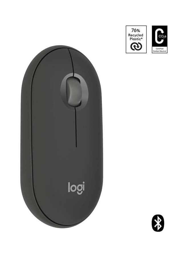 Pebble Mouse 2 M350s, Slim Bluetooth Wireless Mouse, 3-Device Pairing, Customizable Middle Button, Silent Clicks, 400-4000 DPI Adjustable, Recycled Plastic, Compatible with Windows, macOS, Chromebook, Tonal Graphite | 910-007015 Graphite - pnsku/N70053871V/45/_/1710241878/e1a9a2ff-4cc5-462d-901f-53faf71884c4