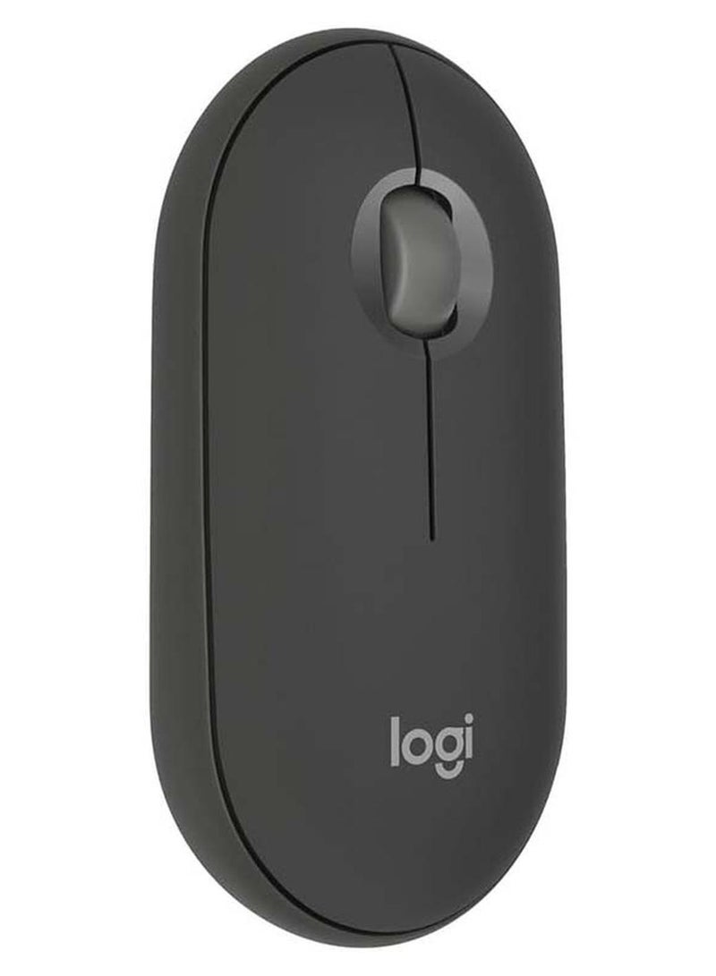 لوجيتيك Pebble Mouse 2 M350s ماوس لاسلكي بلوتوث نحيف، محمول، زر قابل للتخصيص، نقرات هادئة، 4K DPI، بطارية تدوم 24 شهرًا، سهل التبديل لنظام التشغيل Windows، macOS، iPadOS، Android، Chrome OS Graphite - Image 1
