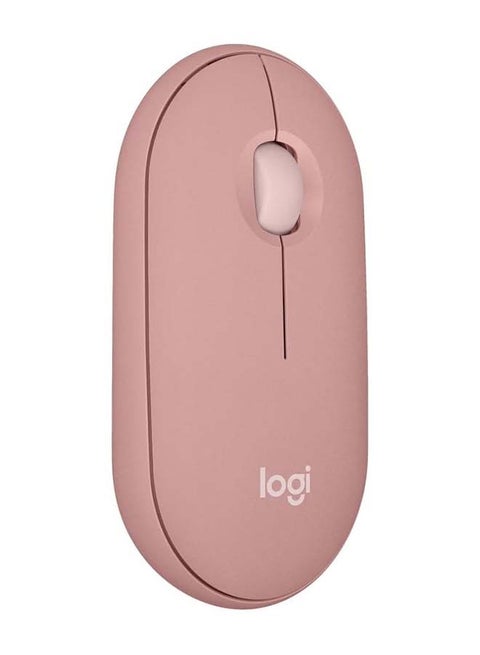 Pebble Mouse 2 M350s Slim Bluetooth Wireless Mouse, Portable, Customisable Button, Quiet Clicks, 4K DPI, 24-month battery, Easy-Switch for Windows, macOS, iPadOS, Android, Chrome OS - Rose