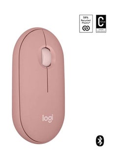 Logitech Pebble Mouse 2 M350s Slim Bluetooth Wireless Mouse, Portable, Customisable Button, Quiet Clicks, 4K DPI, 24-month battery, Easy-Switch for Windows, macOS, iPadOS, Android, Chrome OS - Rose  - Image 2