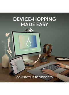 Logitech Pebble Mouse 2 M350s Slim Bluetooth Wireless Mouse, Portable, Customisable Button, Quiet Clicks, 4K DPI, 24-month battery, Easy-Switch for Windows, macOS, iPadOS, Android, Chrome OS - Rose  - Image 4