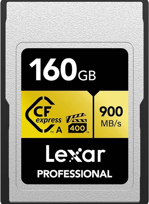 بطاقة ذاكرة احترافية من سلسلة CFexpress Type A Gold بسعة 160 جيجابايت، سرعة قراءة تصل إلى 900 ميجابايت/ثانية، فيديو بجودة سينمائية 8K، تصنيف VPG 400 (LCAGOLD160G-RNENG)