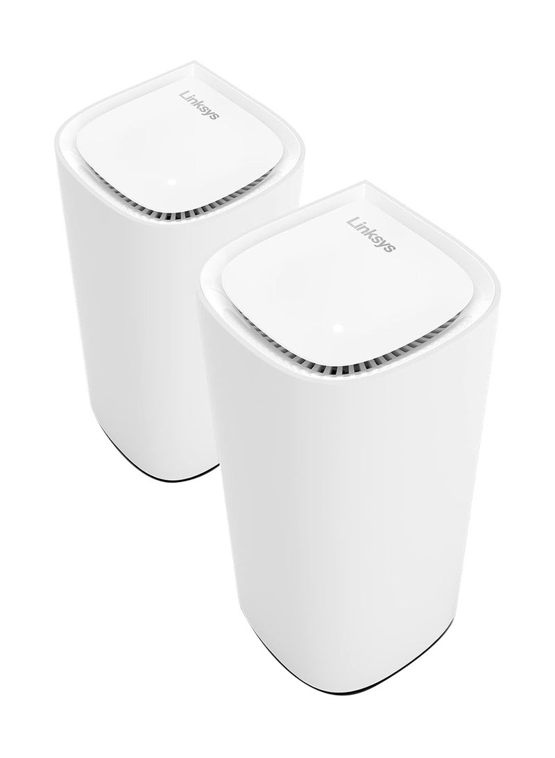 LINKSYS - Velop Pro WiFi 6E Tri-Band Mesh System MX6202-KE — Cognitive Mesh Router with 6 Ghz Band Access & 5.4 Gbps True Gigabit Speed — Whole-Home Coverage up to 6,000 sq. ft. & 200 Devices — 2 Pack white - Image 1