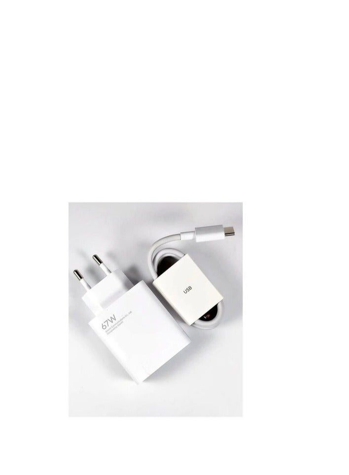 Xiaomi 67W VOOC Charge Adapter 6A With Type C Cable White  - Image 3