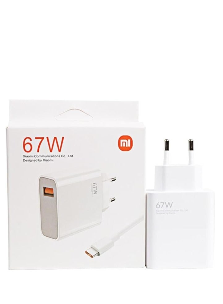 Xiaomi - 67W VOOC Charge Adapter 6A With Type C Cable White - Image 1
