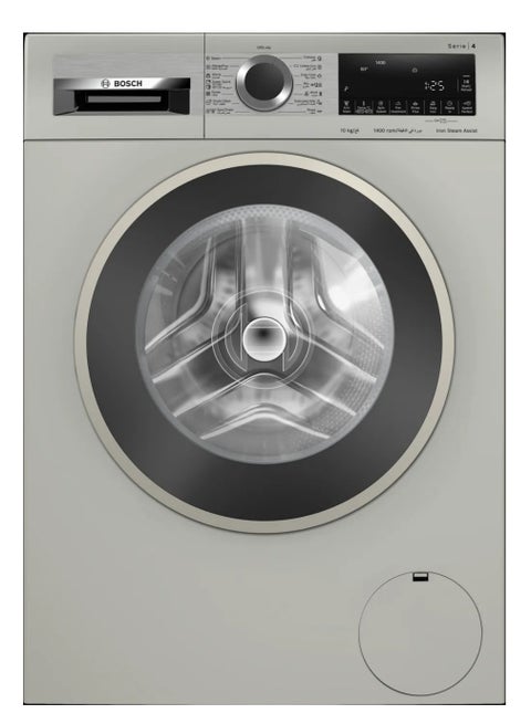 Washer front loade Series 4 Maximum spin speed 1400 rpm LED-display Eco silence drive inox 10 kg WGA2540XEG Silver