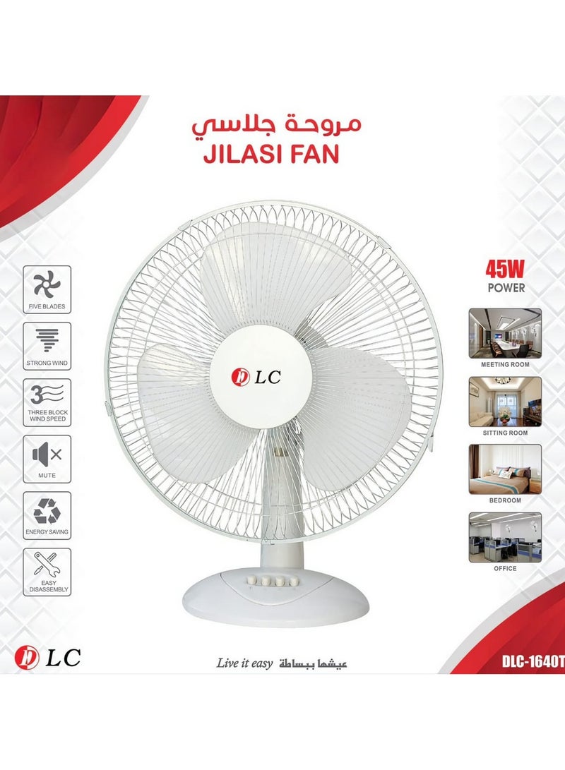 DLC Three-Speed Table Fan With Timer 1640T White  - Image 2