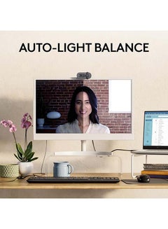 Logitech Brio 100 Full HD Webcam for Meetings and Streaming, Auto-Light Balance, Built-In Mic, Privacy Shutter, USB-A, for Microsoft Teams, Google Meet, Zoom and More Graphite  - Image 5