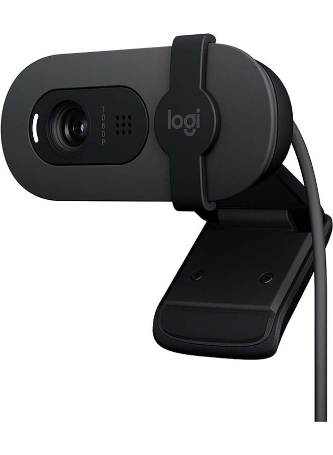 Logitech - Brio 100 Full HD Webcam for Meetings and Streaming, Auto-Light Balance, Built-In Mic, Privacy Shutter, USB-A, for Microsoft Teams, Google Meet, Zoom and More Graphite - Image 1