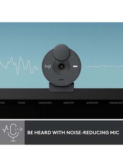 Logitech Brio 300 Full HD Webcam with Privacy Shutter, Noise Reduction Microphone, USB-C, Ceritified for Zoom, Microsoft Teams, Google Meet, Auto Light Correction Graphite  - Image 4