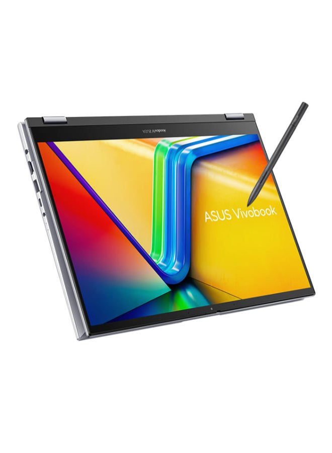 ASUS - VivoBook 14 Flip Laptop With 14-Inch Touch Display, Core i7-12700H Processor/16GB RAM/512GB SSD/Windows 11/Intel Iris Xe Graphics With Pen English/Arabic Silver - Image 1