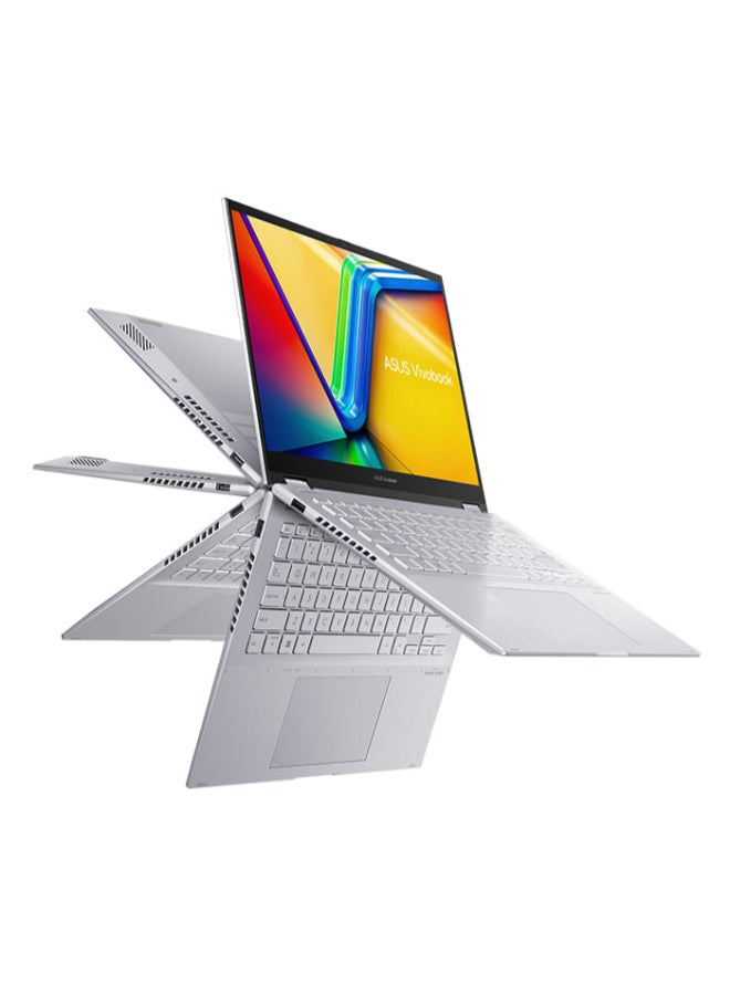 ASUS - VivoBook 14 Flip Laptop With 14-Inch Touch Display, Core i7-12700H Processor/16GB RAM/512GB SSD/Windows 11/Intel Iris Xe Graphics With Pen English/Arabic Silver - Image 1