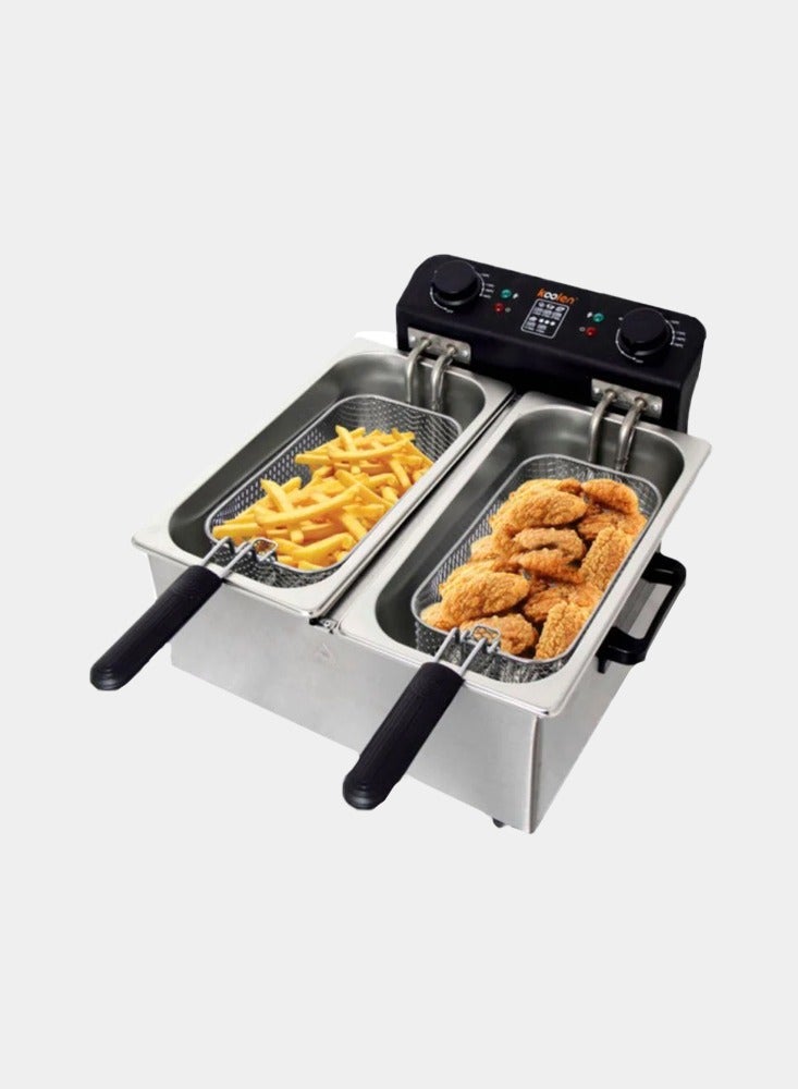 KOOLEN Dual Basket Deep Fryer 6 L 2800 W 816102013 Silver - Image 1