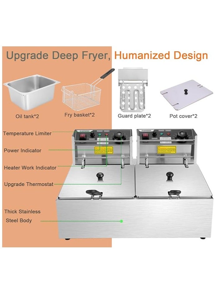 KOOLEN Dual Basket Deep Fryer 6 L 2800 W 816102013 Silver - Image 3