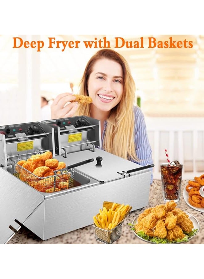 KOOLEN Dual Basket Deep Fryer 6 L 2800 W 816102013 Silver - Image 4