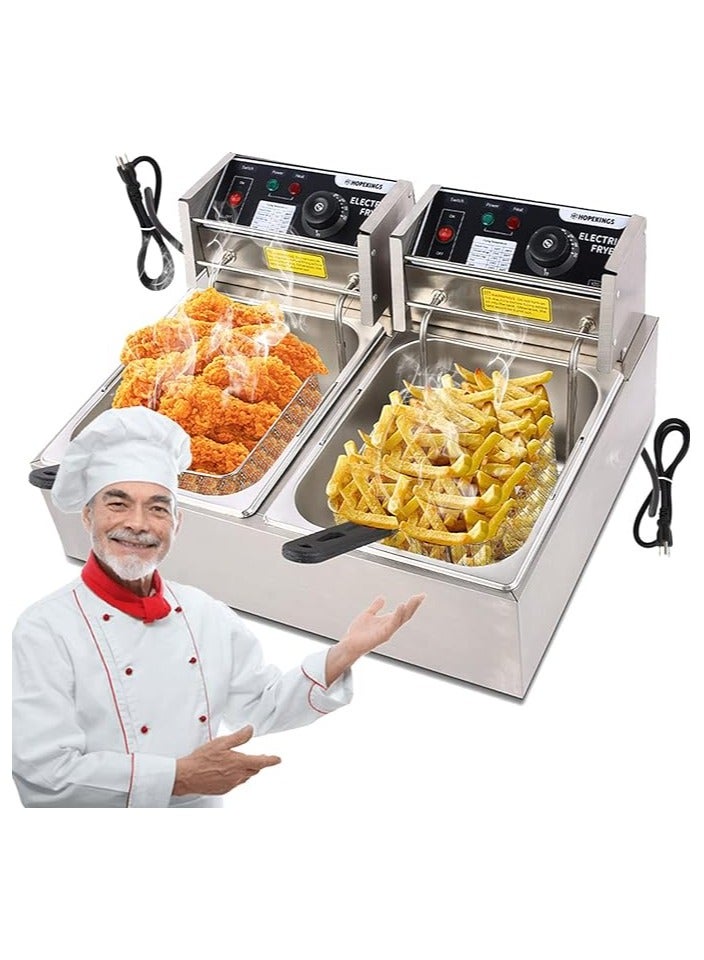 KOOLEN Dual Basket Deep Fryer 6 L 2800 W 816102013 Silver - Image 5
