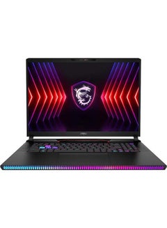 Raider GE78 HX A14VIG Gaming Laptop With 17-Inch QHD Display, Core i9-14900HX Processor/64GB RAM/2TB SSD/16GB Nvidia GeForce RTX 4090 Graphics Card/Windows 11 Home English/Arabic Black