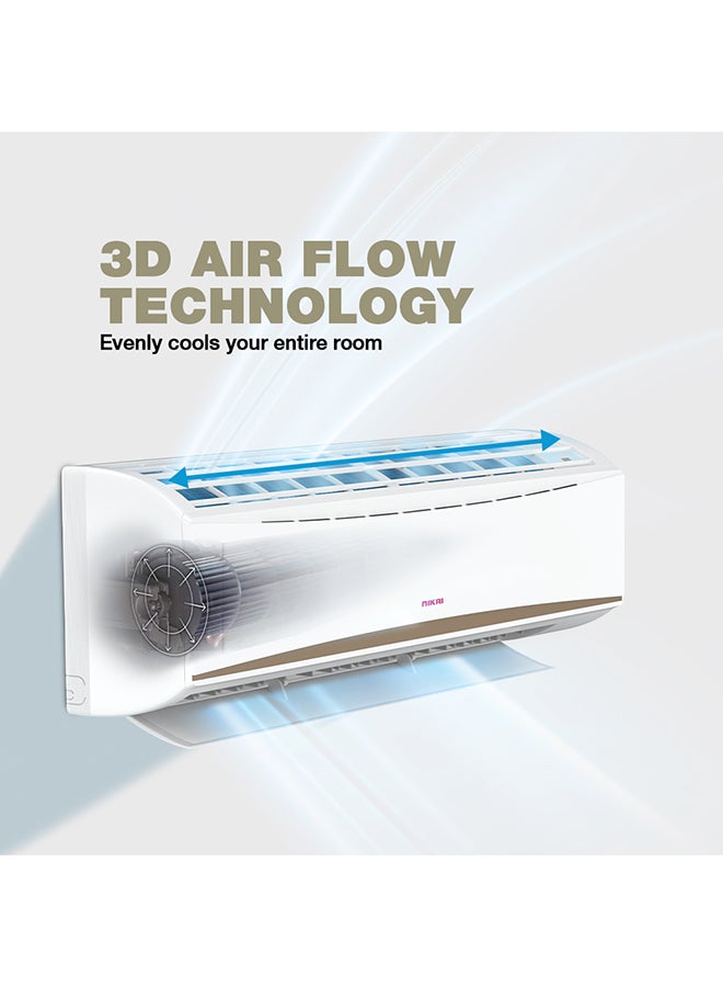 NIKAI 2 Ton Piston Split AC, Energy Saving Air Conditioner, Efficient Cooling With T3 Tropical Piston Compressor, 24000 BTU, Auto Restart, Best For Home, Room, Office And Shops, 5 Years Compressor Warranty NSAC24138E24E White  - Image 5