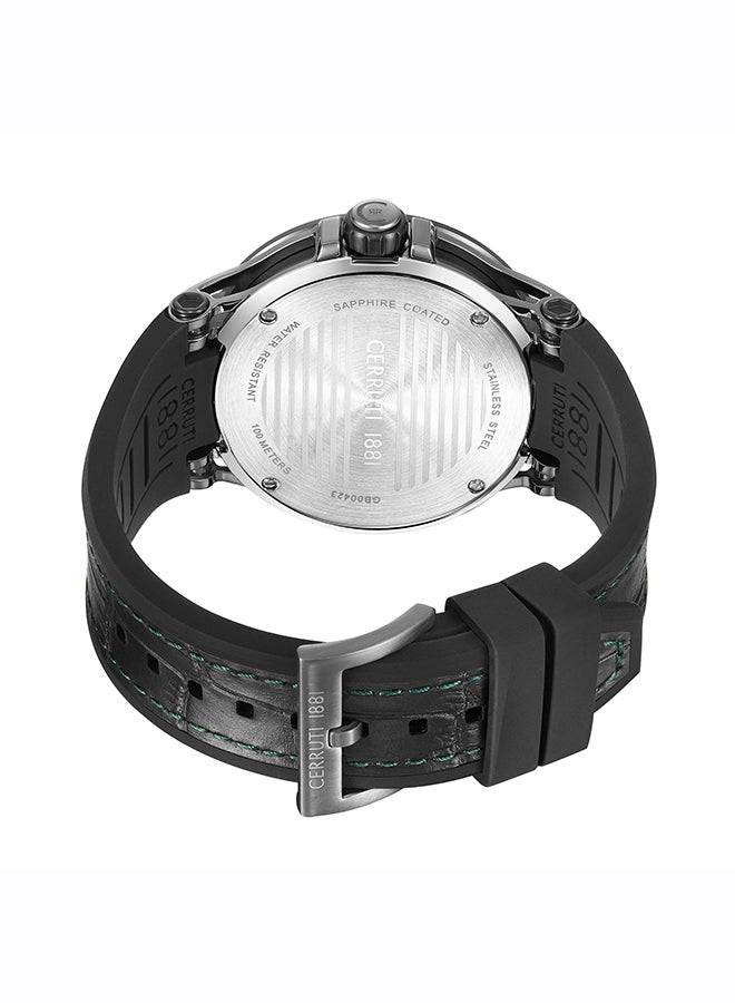 CERRUTI 1881 Men's Velletri Analog Green And Black Watch For Men Sapphire Coated Flat Glass And Genuine Leather Strap 45mm Water Resistant 5 ATM - CIWGB0042302 - Image 2