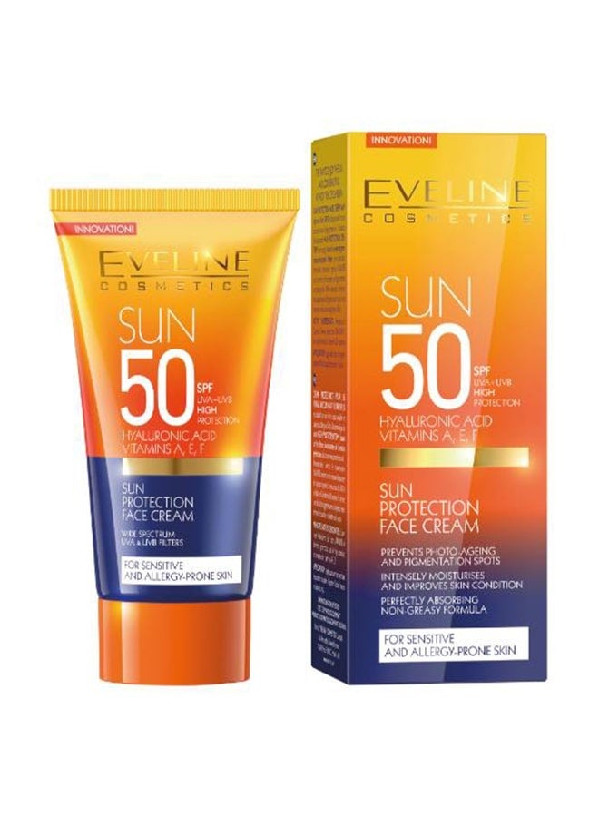 Eveline Sun Protection Face Cream Spf50 Sensitive Skin 50ml