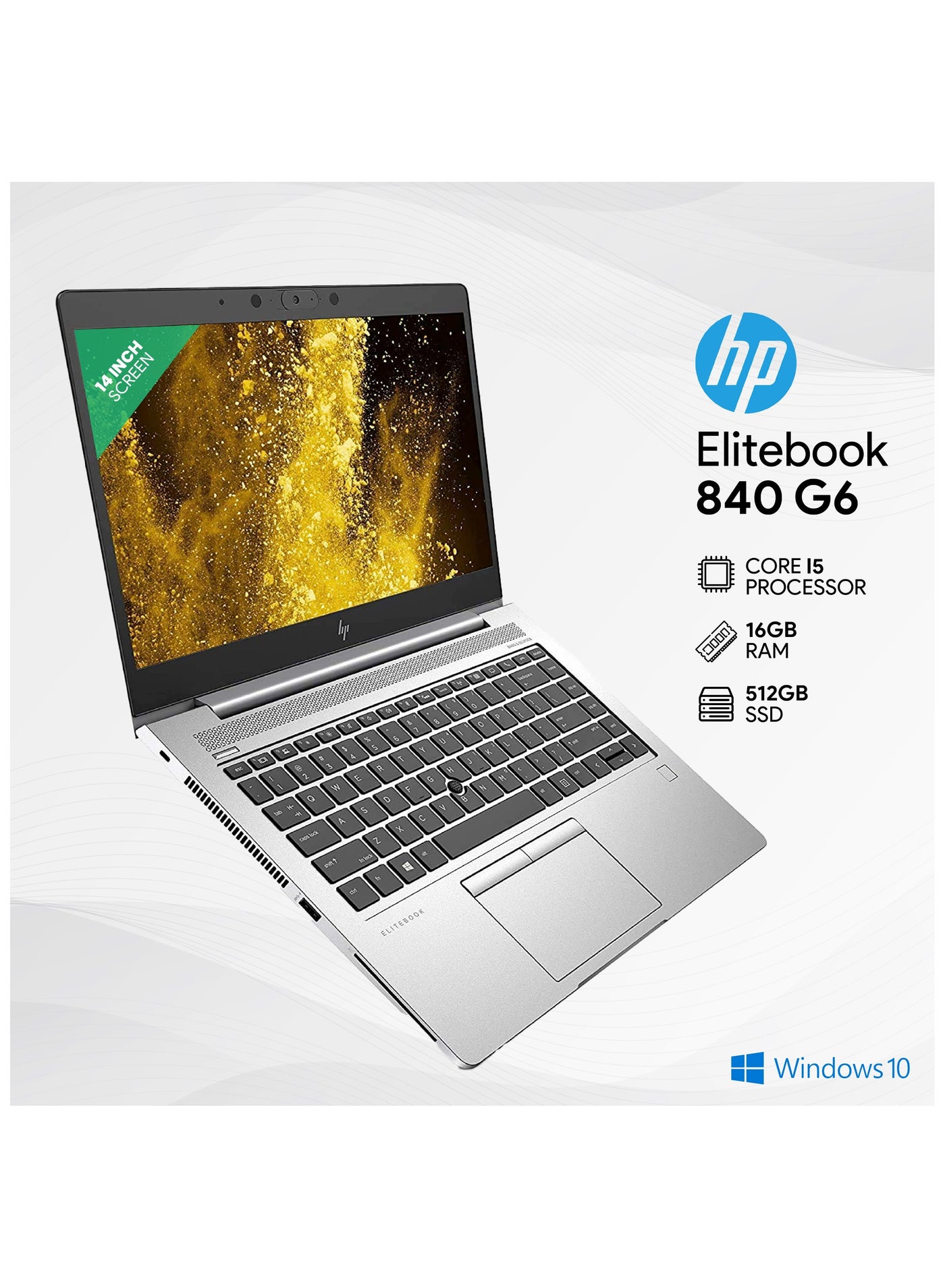 Renewed EliteBook 840 G3 Laptop With 14-inch Display, Core i7 Processor/8GB RAM/512GB SSD/Intel HD Graphics 520 Silver